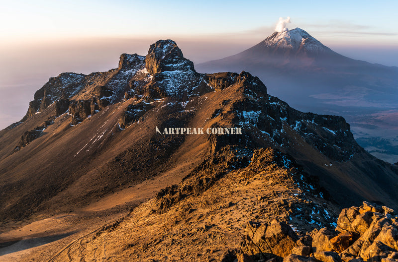 Cuadro Mexico Dorado Mt Iztaccihuatl & Popocatepetl